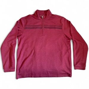 Pebble Beach Quarter Zip Golf Pullover Red Dry-Luxe Performance Sweatshirt XL